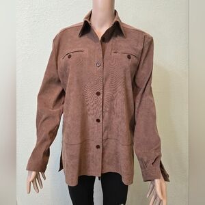 VTG First Option Blown Button Up Long Sleeve Shirt Blouse Women's  Small